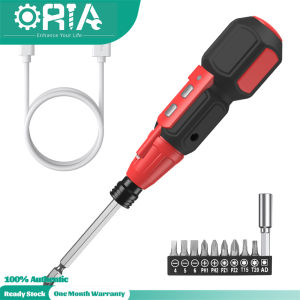 ORIA Electric Screwdriver Set 12 in 1 Rechargeable Tools Set Auto-Lock Screwdriver Kit With Phillips Flathead Torx Hexagon & LED Flash Light