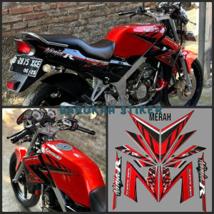 Striping Stiker Polet kawasaki ninja r 2014 merah stiker list body motor standar