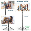 TNW L16 Tripod Bluetooth Selfie Stick Gimbal Stabilizer Tripod Stand Foldable Monopod 1530mm Extra Long Selfie Stick Remote Control  with  1/4 Adapter for Gopro Action Cameras phones. 