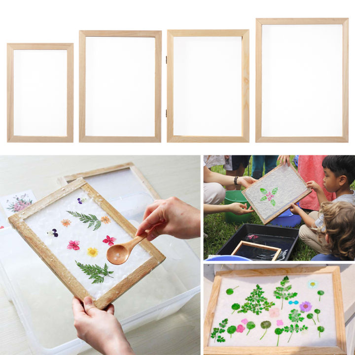 3 Pieces Paper Wooden Mold Making Screen Kit Size On