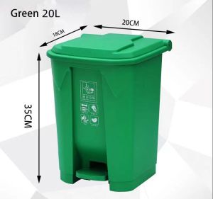 Large outdoor trash can with pedals 20L/30L/50L/80L/100L plastic rectangular trash can with lid commercial trash can with pedals