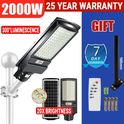 Solar Street Light Outdoor Waterproof IP67 Motion Senser Mounting Pole Applicable to Garden Street