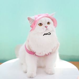 Candy-Colored Sun Hat for Cats and Dogs Breathable Adjustable Pet Sun Hat for Small Dog Schnauzer Puppy Accessories Tool