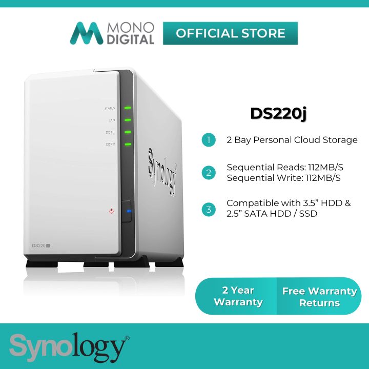 Synology DS220j 2-Bays NAS DiskStation Entry-level Personal Cloud