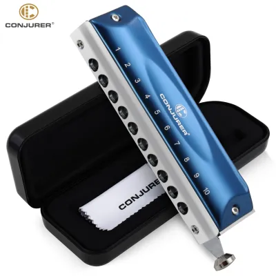 CONJURER Chromatic Harmonica 10 Hole 40 Tones Harmonica Key of C for Kids Adult Beginners