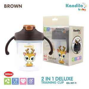 KANDILA BABY CUP DE MUG 2in1 DELUXE TRAINING CUP 300ML / KDL 007-11 / BOTOL MINUM ANAK 2In1 / BOTOL MINUM ANAK LUCU/ TEMPAT MINUM ANAK/ MUG ANAK