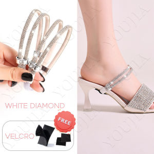 1 Pair High Heels Shoe Straps 3 Styles Rhinestone Shoe Lace For Heels Detachable Shoe Straps for Loose Shoes Anti-Loose Shoe Straps for High Heels Sandals Slippers