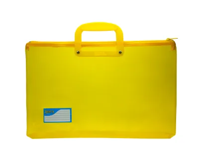 Smarty Long Colored Transparent Plastic Envelope w/ Handle and Zipper