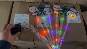 LED Lawn Stake Lights Christmas Snowman Acrylic Outdoor Waterproof Garden Decor Pathway Landscape Lamp