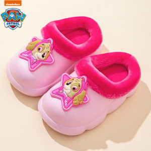 Paw Patrol รองเท้าแตะผ้าฝ้ายสำหรับเด็กรองเท้าผ้าฝ้ายกันน้ำรูปแบบใหม่กันลื่นในบ้านกลางแจ้ง