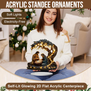 Acrylic Standee Ornaments 2D Flat Acrylic Statue Home Office Cafe Room Studio Table Ornament Decor Christmas Decorations