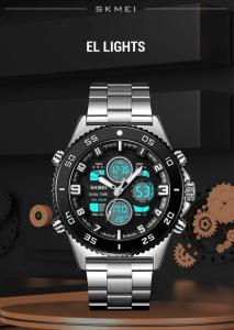 PENGIRIMAN INSTANT -- Jam tangan pria dual time rantai skmei 2205 original