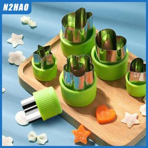 N2HAO Vegetable Fruit Cutter Stainless Steel Flowers Cartoon Shape Mold Cake Biscuit Cutting Mold Kitchen Cookie Cutter Tool