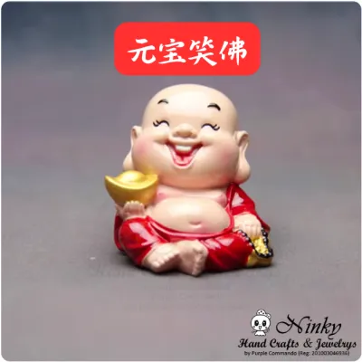 Chinese Gods Ingot Laughing Buddha Figurines 元宝笑佛