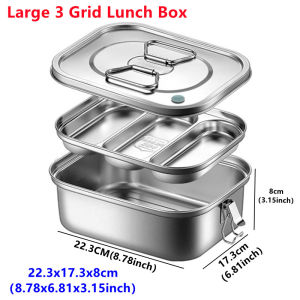 304 Stainless Steel Lunch Bento Box for Kids Adults Portable Double Layer Sealed Picnic Box Insulation Food Storage Lunch Box2026