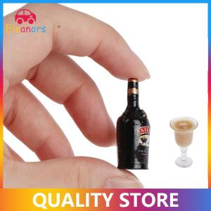 [Eleanor] 1 12 Dollhouse Miniature Wine Bottle Set with cup Simulation Drinks Model Toys