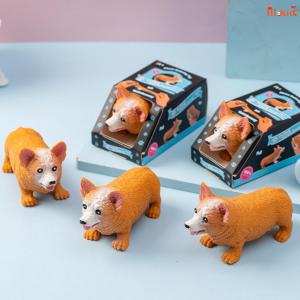 [SG Seller]Decompression Pull Corgi Toy Stretch Fidget Dog Toy Portable Anxiety Relief Squeeze Toy