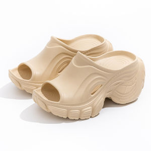 [Free Shipping] Paris Tire Sole 9.0Cm Height-Increasing Open-Toe Sandals for Outdoor Wear Versatile Summer Womens Wedge Heel Dad Sandals