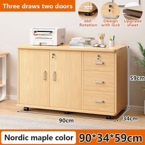 🔥SG Local Seller🔥2025 New Upgrade Wooden Office Multi-Drawer File Cabinet With Locking Drawers and Doors Work Storage Cabinet Organiser Storage Side Table Cabinet