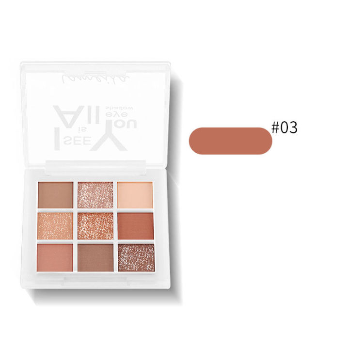 Hộp phấn mắt LAMEILA 9 ô nhũ lì kiềm dầu đa năng make up, Bảng màu mắt ...
