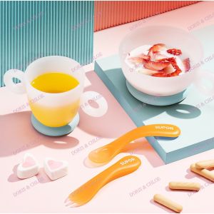 Baby 4 Pieces Feeding Set | Supor | Microwavable💖Training Cup Bowl Spoon Fork Utensil Tableware