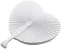 60 Pcs White Paper Fans, Folding Handheld Fans for Wedding, Round Shaped Paper Fans with Plastic Handle for Birthday Party.(Heart). 