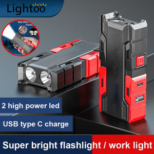 Multifunctional flashlight 1000000 lumens torch light powerful flashlight rechargeable waterproof emergency light led flashlight high power 18650 torchlight powerful charge phone flashlight heavy duty work lamp outdoor mini torch potable flash light