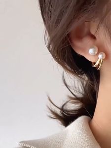 Anting Mutiara🤍 Pearl Stud Earrings French Style Fashion Jewelry Elegant Vintage Women Accessories