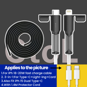 \ud83d\udd25\ud83d\udd25\ud83d\udd25Charger Protector for iPhone/Android Full Cover Ilicone Anti-breaking Cable Protector Charging Cable Winder for iPhone 18/20W Charger Mobile Phone Charger Cable Protector Cover Wire Winder