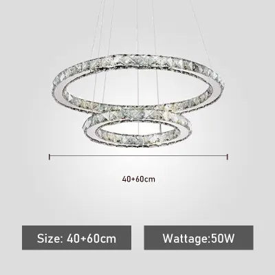 Nordic Modern Luxury Crystal Chandelier Dining Lights Ceiling Light Hanging Lamp Pendant Lamp 4 Ring Chandelier