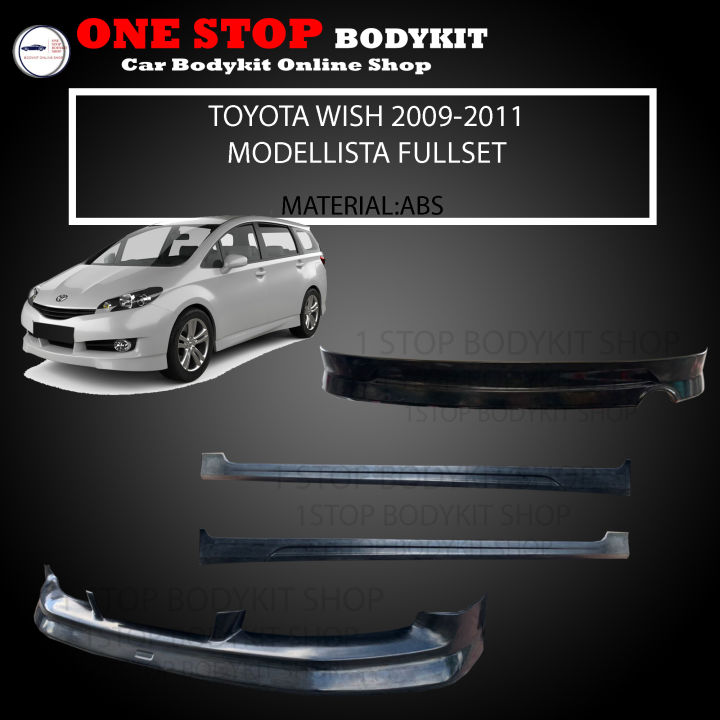 TOYOTA WISH 2009 MODELLISTA STYLE FULLSET BODYKIT FRONT SKIRT SIDE SKIRT REAR SKIRT POLYURETHANE PU SKIRT LIP BODYKIT Pu Skirt Lip Set Fullset Front Rear Skirt New Unpainted Bodykit Lazada Lazada