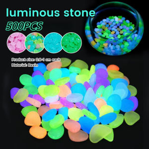 500pcs Luminous Artificial Stone Artificial Luminous Pebbles Decor For Aquarium Fish Tank Garden