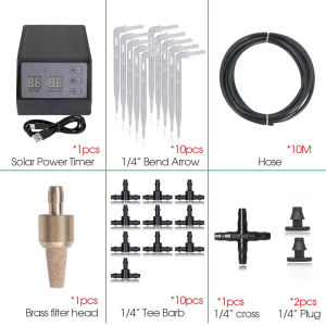 Năng lượng mặt trời hệ thống thủy lợi tự động tưới nhỏ giọt Kit vườn hoa hẹn giờ tưới nước nước không thấm nước điều khiển cho nhà kính