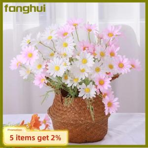 fanghui 52cm trắng daisy hoa nhân tạo 5 đầu lụa trắng hoa cúc hoa giả bó hoa Tự làm nhà vườn bên trang trí đám cưới