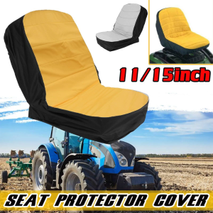 Gray Yellow Durable Tractor for Seat Cover with Mesh Storage Pouch Garden Outdoor Forklift Tractor for Seat Shield