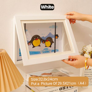 R2y Magnetic Kids Art Frame /Picture Frame Wood Oil Painting Storage Box Wall Decoration