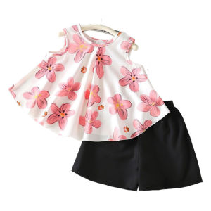 AILEBE Kids Sets OOTD Spaghetti Top Skirt Shorts Terno Soft As Mothers Embrace Easy On Off No Shrink No Curl Comfort Sando  Summer Sets For Girls 0-10 Yrs