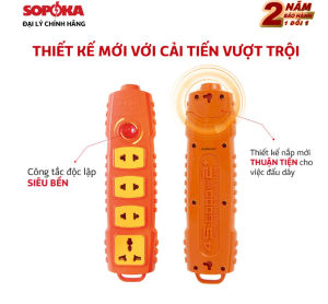 Ổ cắm điện chịu tải cao SOPOKA 6000W ổ điện chịu tải cao chống cháy nổ ổ cắm đa năng công suất cao công tắc siêu bền bảo hành 2 năm 1 đổi 1