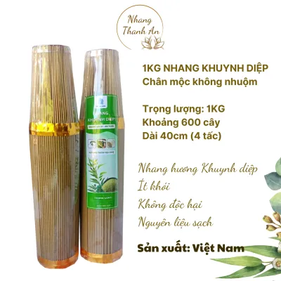 1KG Nhang Khuynh Diệp 3 tấc 4 tấc Nhang thơm từ lá Khuynh diệp tự nhiên chân mộc không nhuộm Nhang Thanh An