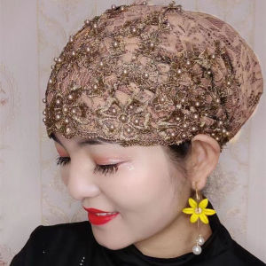 Women Muslim Hijab Lace Lnner Hijab Cap Cotton Stretchy Hat