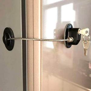 Lock for Refrigerator No drilling required Strong Adhesive Freezer Door Lock File Drawer Lock Child Safety Cupboard Lock Cabinet Lock for Kids with Key Lockable Oven Microwave Seats Windows