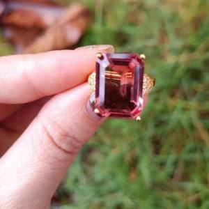 Square Zultanite Rings Paved CZ Zircon Color Change Gemstone Gold Plated Open Sultanite Diaspore Crystal Jewelry for Women H260610