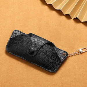 With Keychain Eyeglasses Container Eyewear Holder Hanging Sunglasses Bag Leather Glasses Case Eyeglasses Protective Box