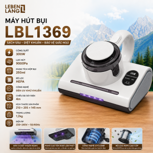 Máy Hút Bụi Giường Nệm LBL1369 Lebenlang Công Suất Mạnh Khử Khuẩn UV