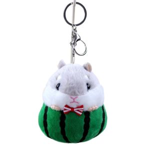 SKYJS Hanging Accessory Fashion Plush Stuffed Kawaii Funny for Teen Fruit Hamster Keychain Plush Toy Keyring Korean Style Pendant Backpack Decor