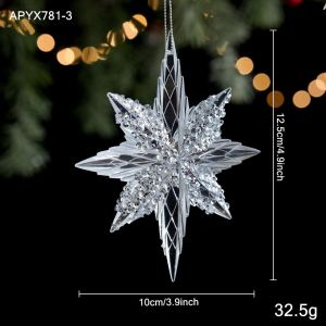 UNIITY Acrylic Christmas Ornaments Hanging Christmas Ornaments Clear Acrylic Deer Ornaments Gifts Hanging Loop Snowflake Ornaments Christmas Tree Decor