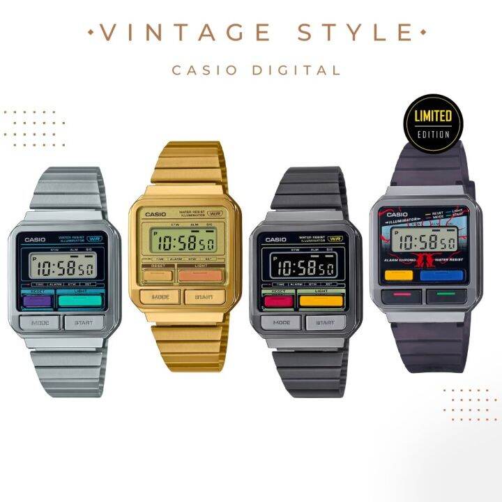 Casio Standard Vintage นาฬิกาข้อมือ Unisex สายสแตนเลส รุ่น A120, A120WE ...