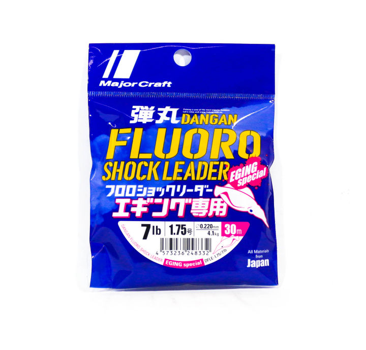 Major Craft Bas De Ligne Fluorocarbone Shock Leader 30 M – 7 Lb Pour Pêche Eging DFLE-1,75