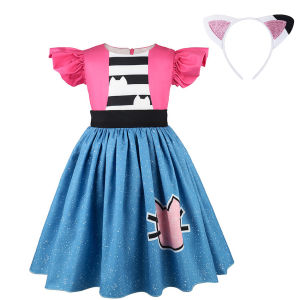 Halloween Girls Gabby Dress Up Costume Doll House Cartoon Role Playing 2 Pcs Sets Flying Sleeve Children Game Play Theme Gown