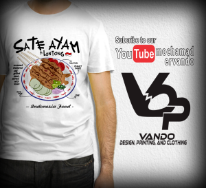 BAJU KAOS SATE AYAM / KAOS DISTRO / TSHIRT MAKANAN KULINER INDONESIA FOOD